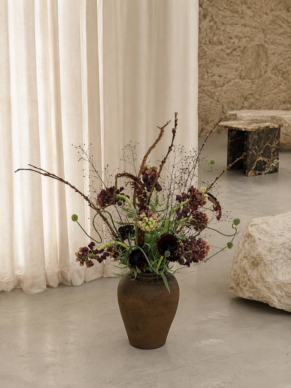 Weekly floral subscription arrangement for a Calgary office or studio